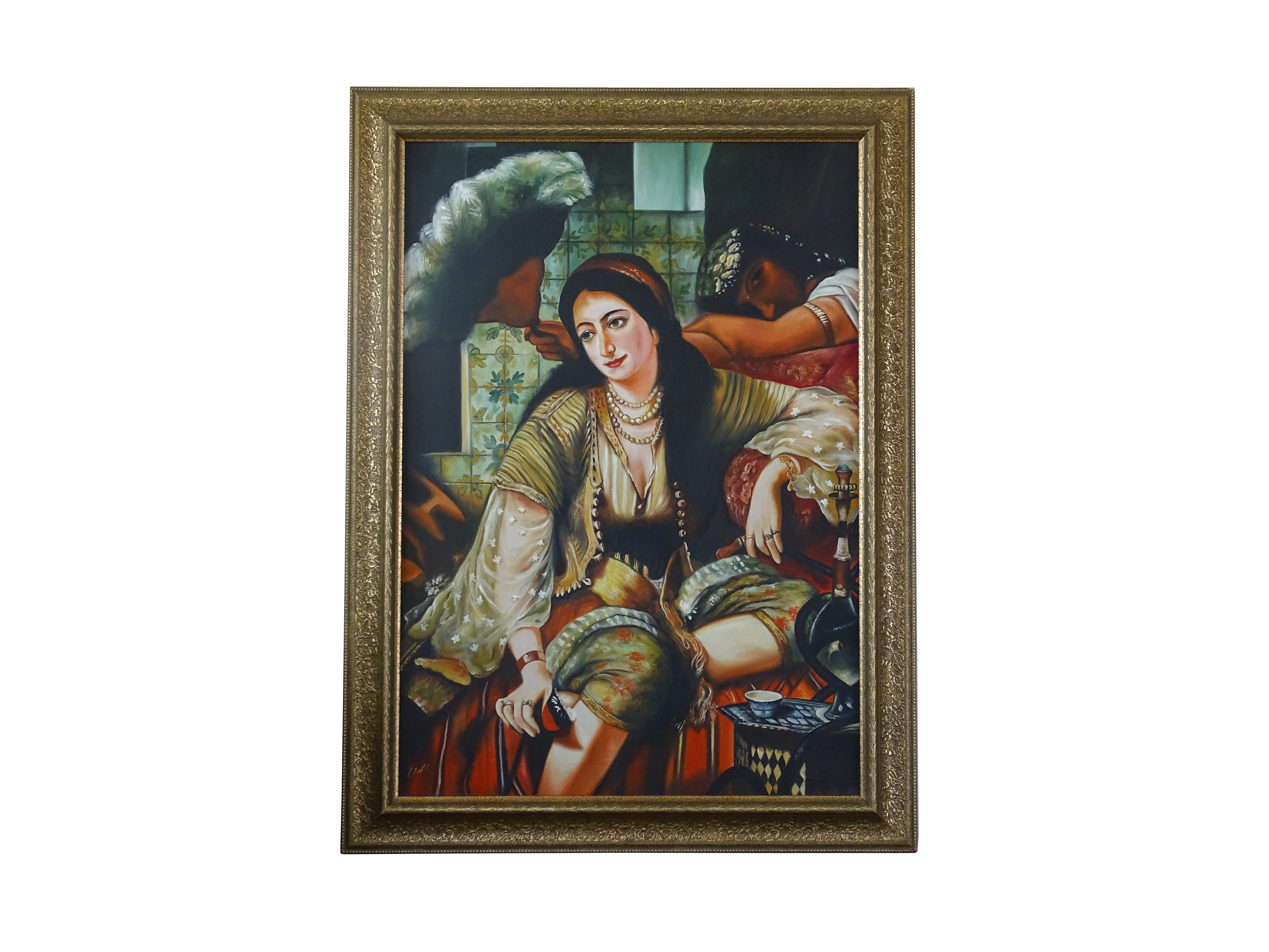 Jean Baptiste Ange Tissier,Odalisque,Portrait of a lady,art prints,Vintage art,canvas wall art,famous art prints,V6118