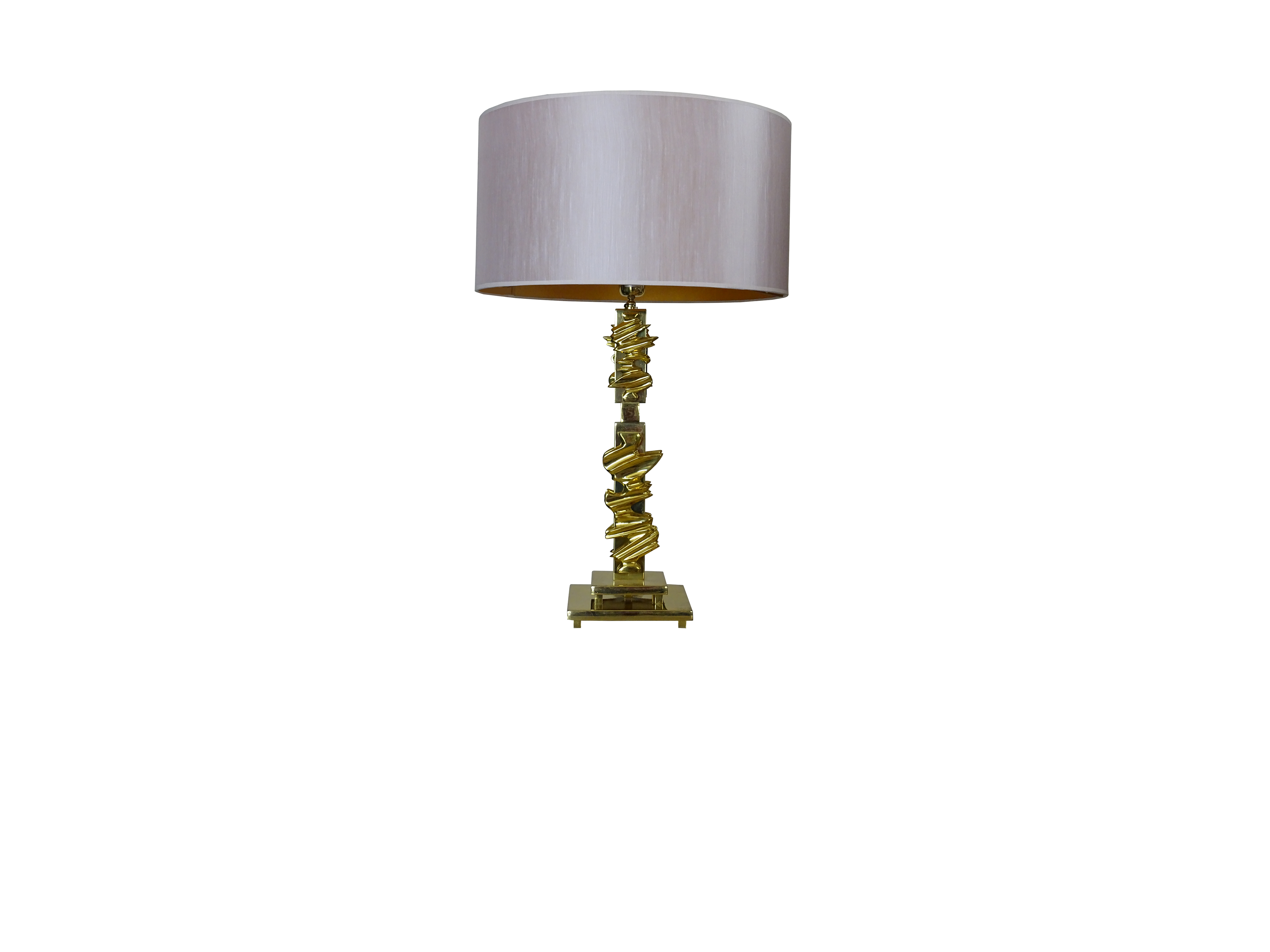 table lamp brass pine cone gilded naturalistic design lamp Maison Paris