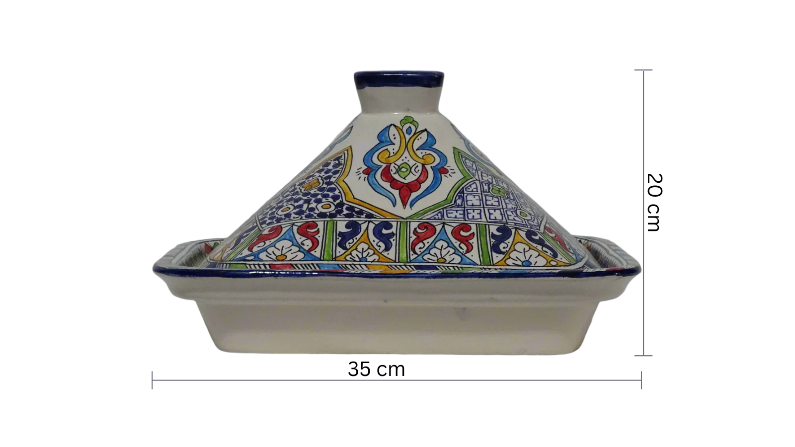 Moroccan Pottery Large clay pot for serving with a lid.