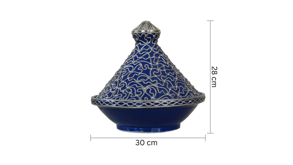 Tagine with Silver covered hand made Moroccan - zora store llc