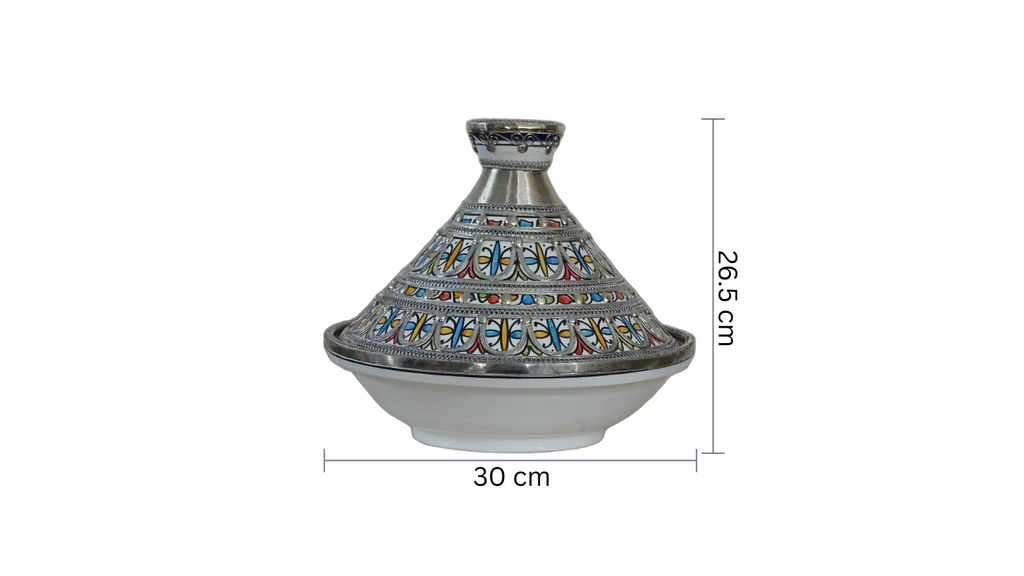 Zora store llc - Moroccan tagine with nickel silver hand made