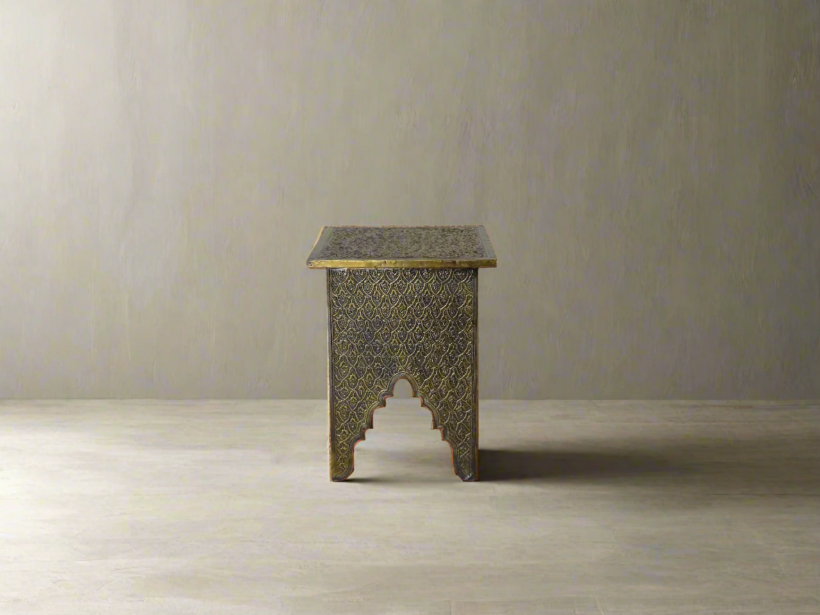Square Moroccan Silver Coffee Table