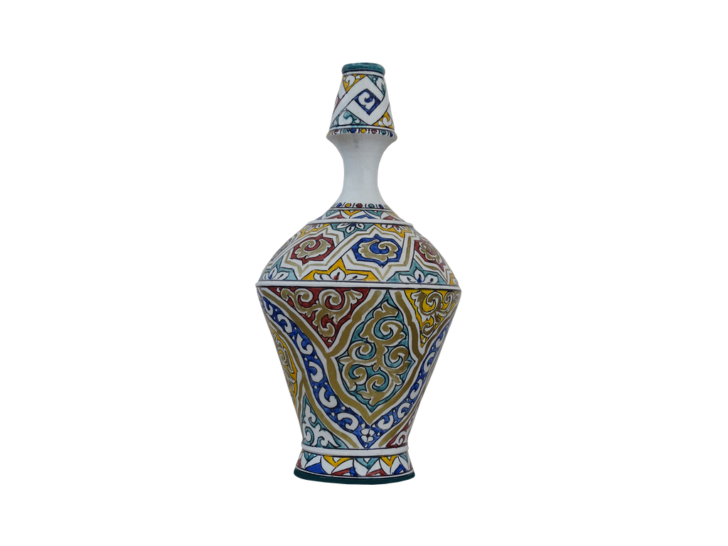 Oud Delft Nijmegen medium to large handpainted Delft style 'garlic-neck' vase (tin glaze) - Zorastore