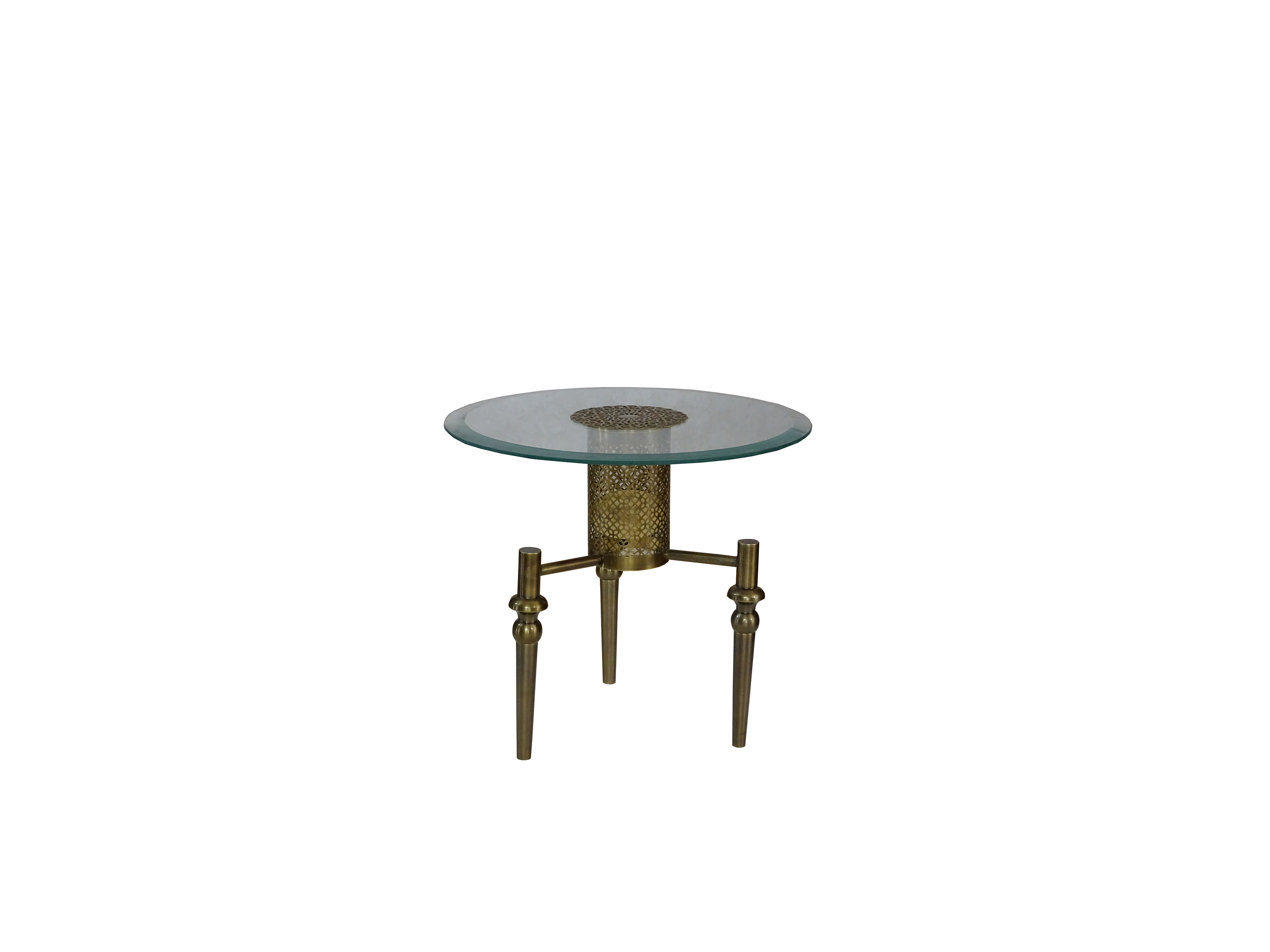 Vintage French Carved Plumes Glass coffee table