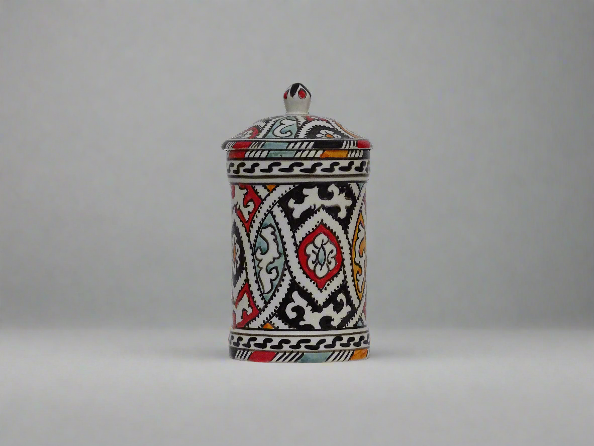 Handmade Hand-Painted Moroccan Ceramic Containers