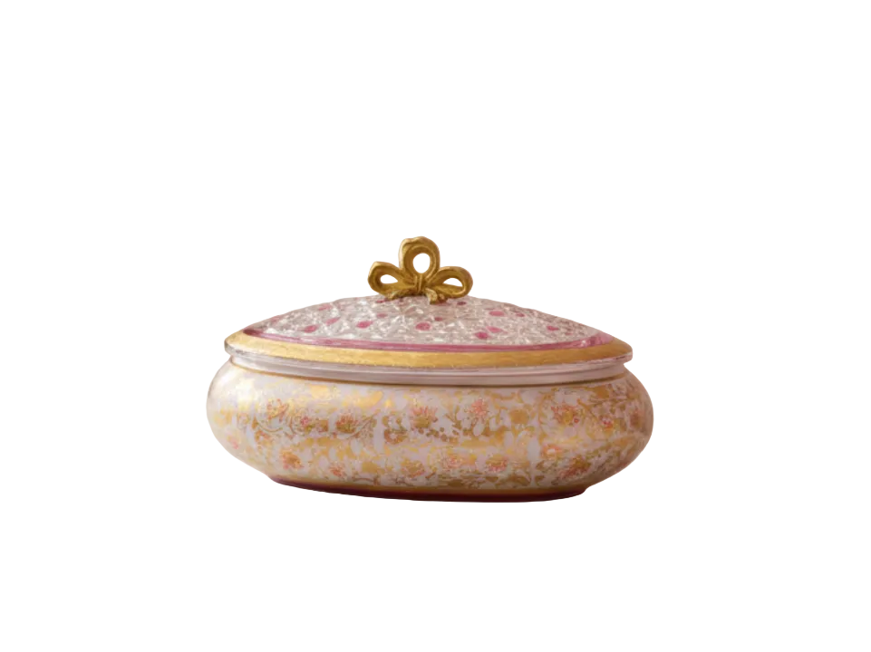 Decorative ceramic pot with gold floral patterns - zora store llc
