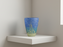 Blue and green glass vase - zora store llc