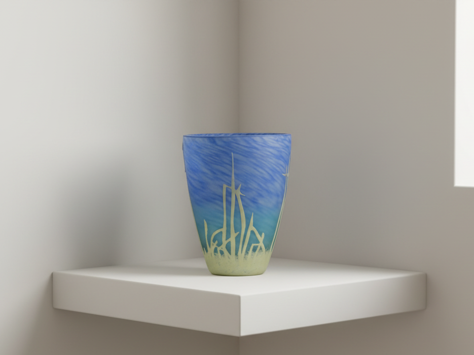 Blue and green glass vase - zora store llc