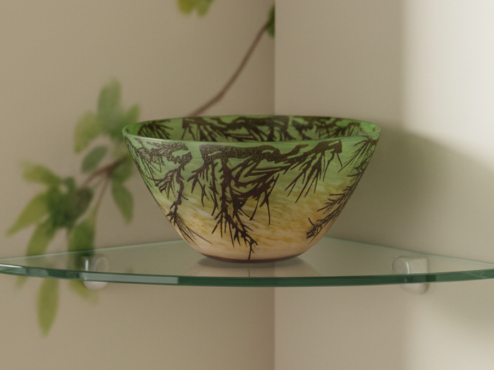 Glass bowl with nature-themed design - zora store llc