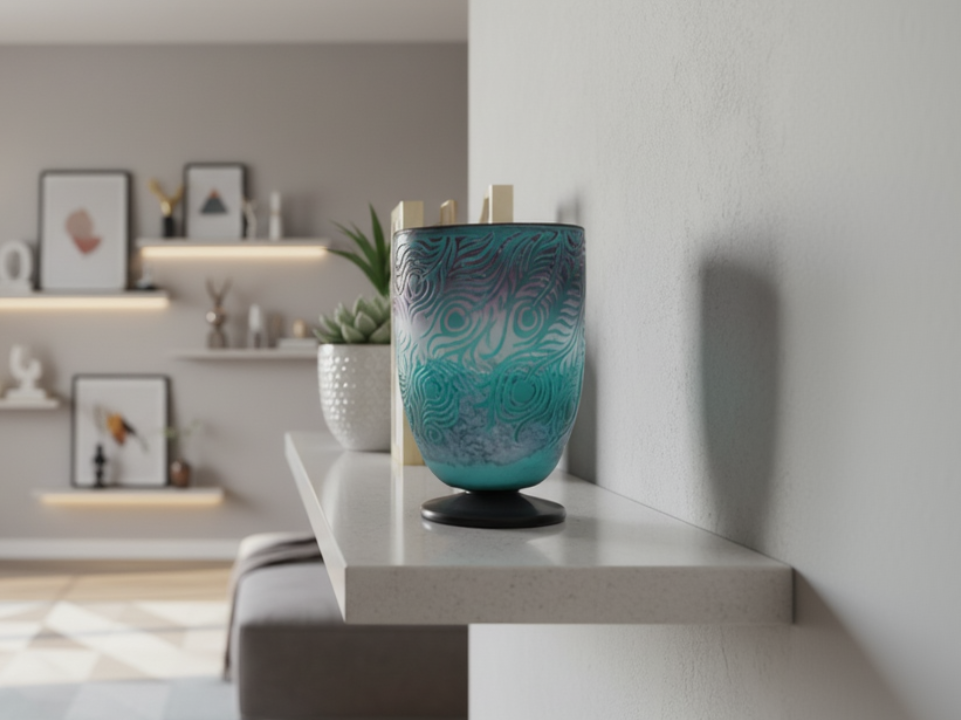 Decorative glass vase with intricate patterns -  zora store llc