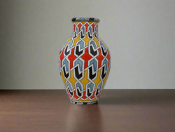 Vintage Small Hand Painted Colorful Authentic Pottery Talavera Vase