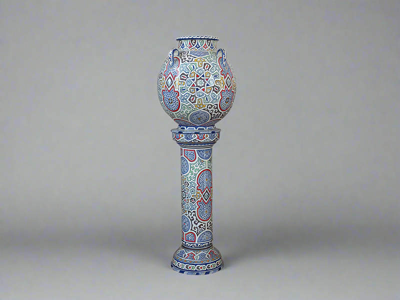 Moroccan ceramic vase from Fes, handmade and hand painted - zora store llc