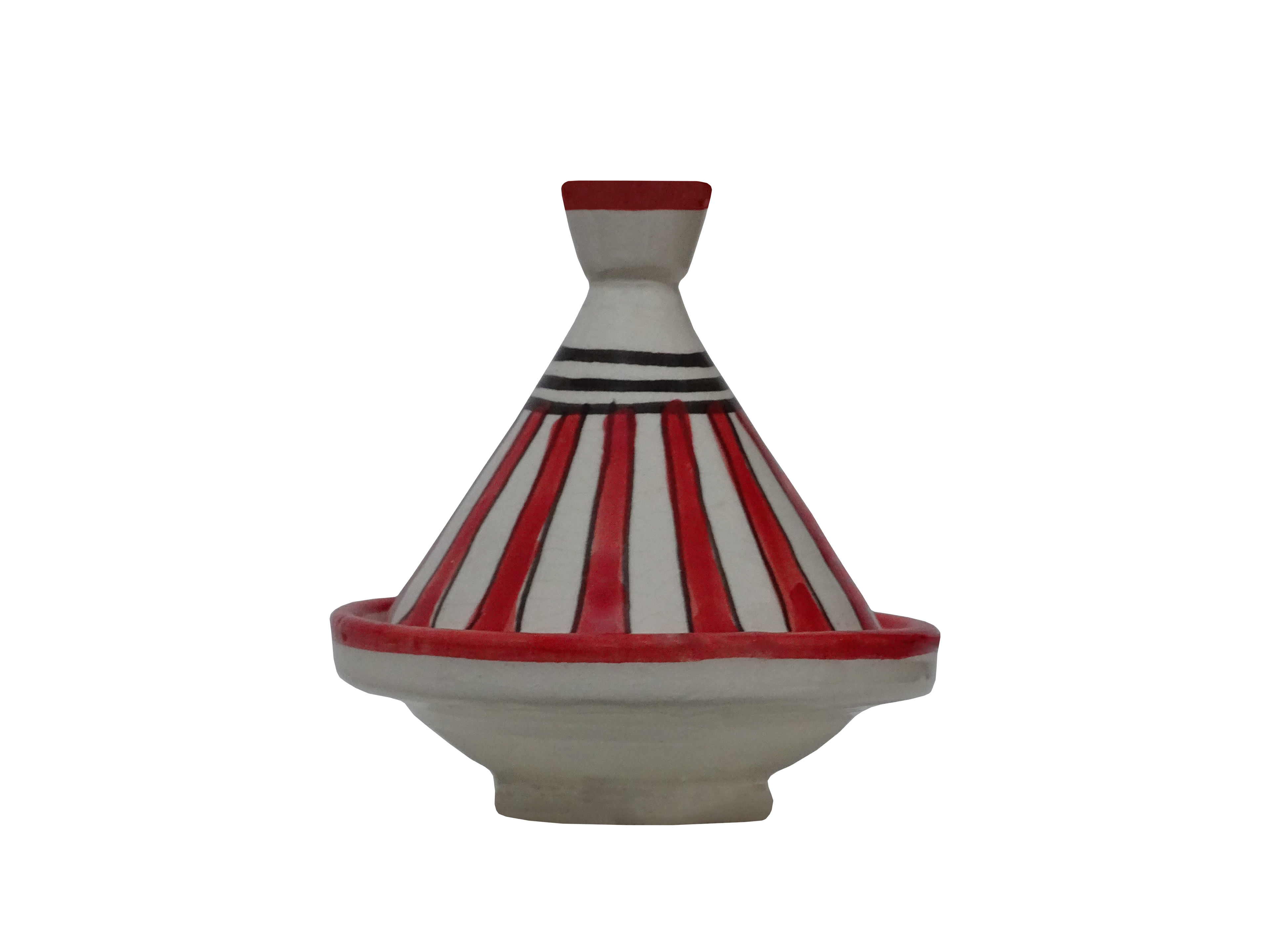 Moroccan Tagines Pots - Small- red and black line