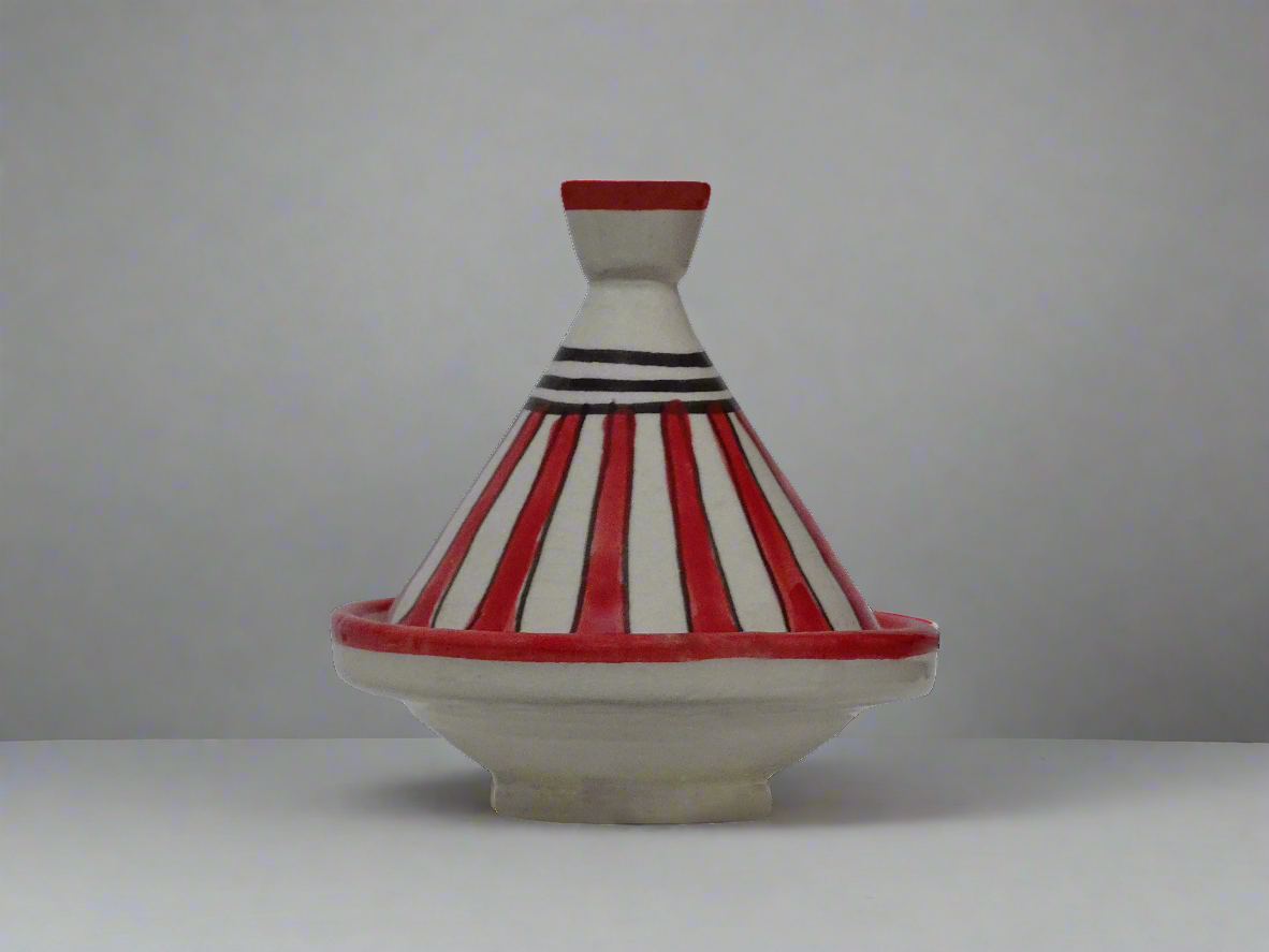 Moroccan Tagines Pots - Small- red and black line