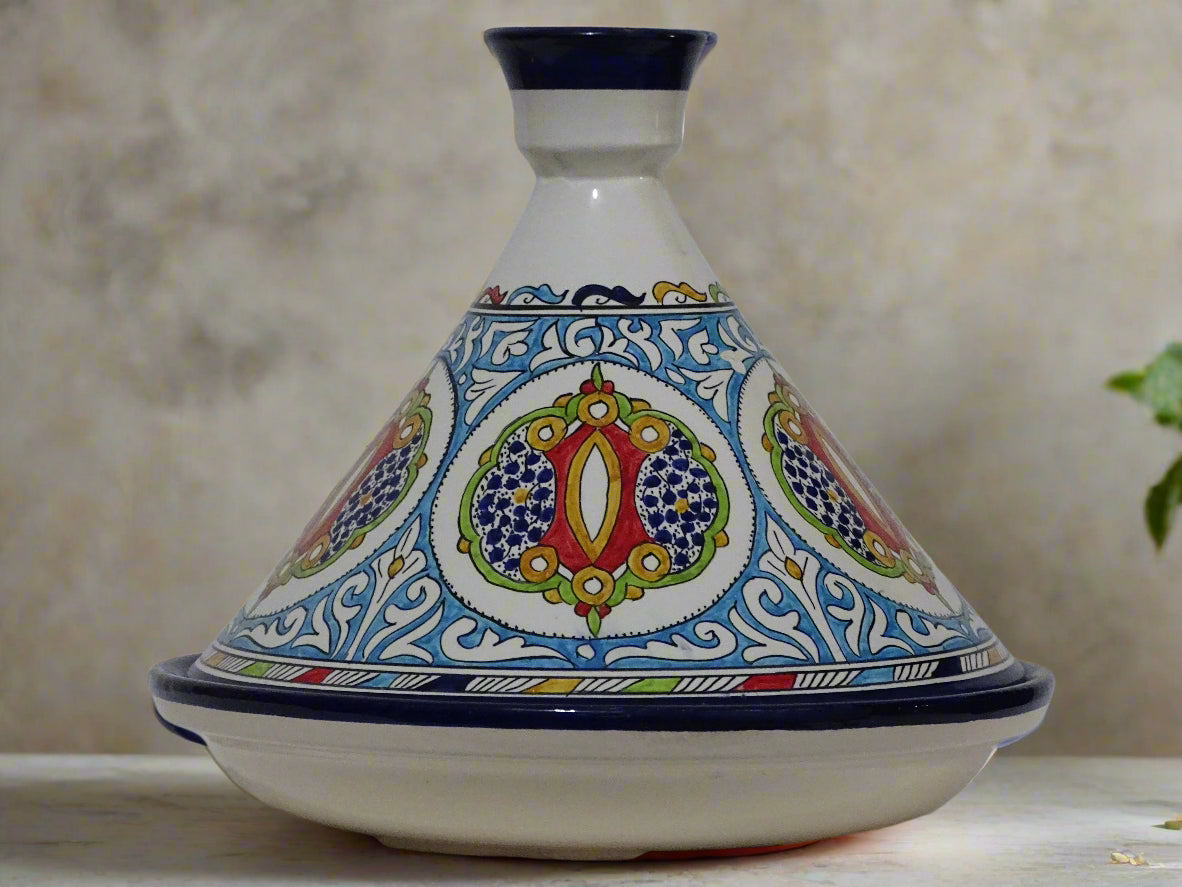 Hand-Painted Moroccan Tagine,  & Serving Pot, Handmade Tagine For Your Kitchen,