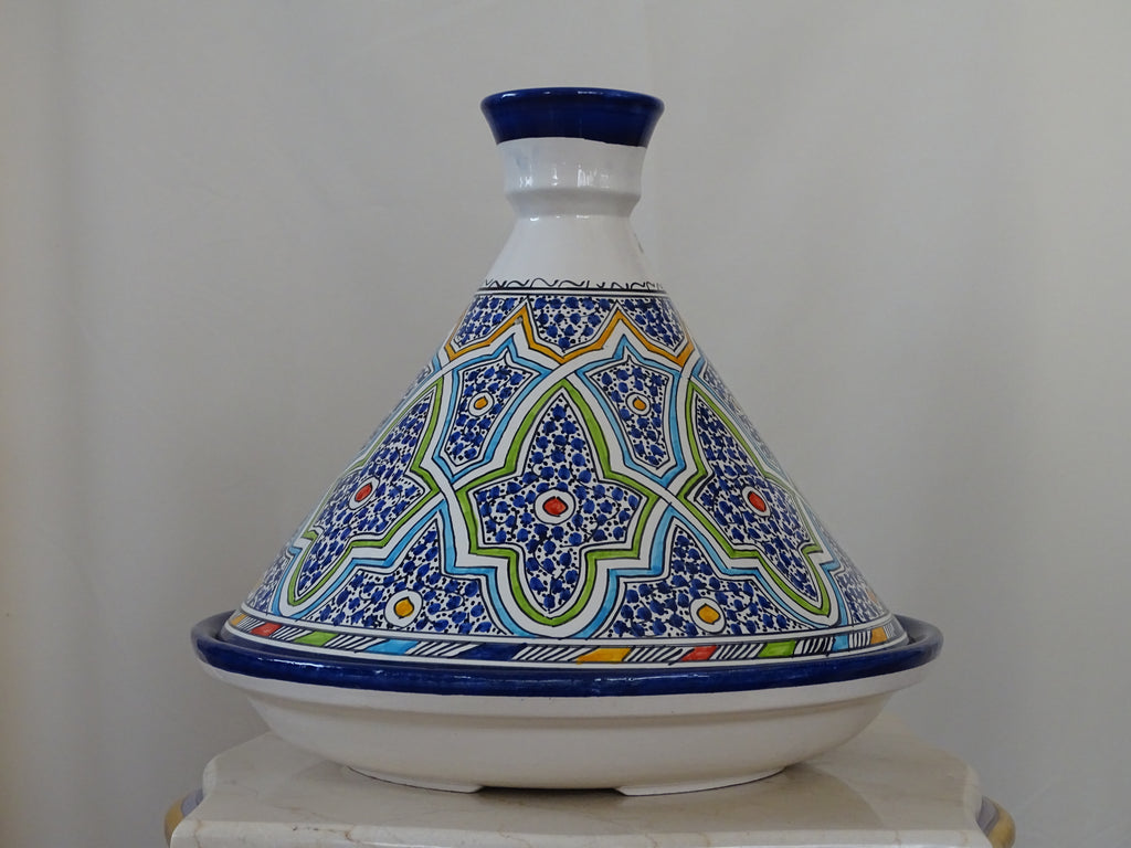 Moroccan Tagine,  Serving, Hand-painted, perfect for keeping dishes warm. - Zorastore
