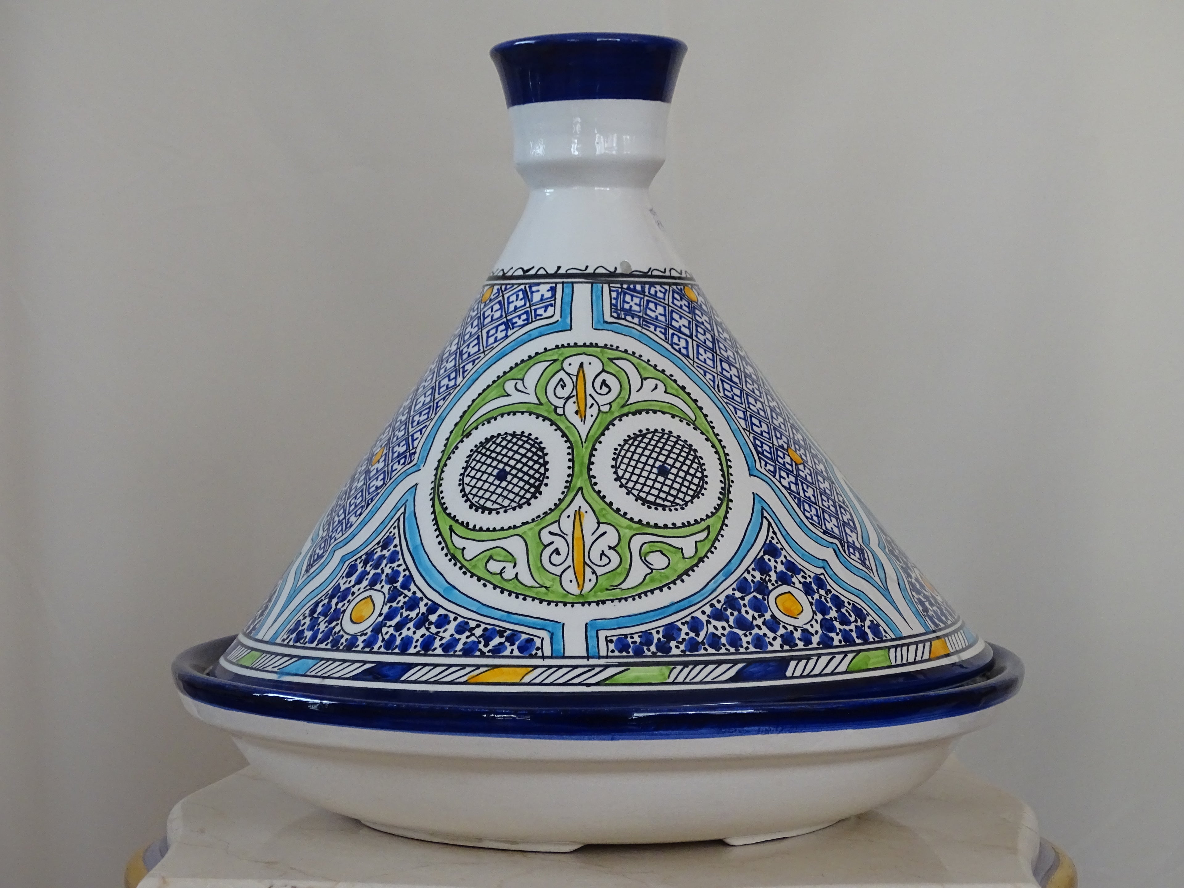 Moroccan Serving Tagine-Traditional Pottery Tagine-Hand Painted