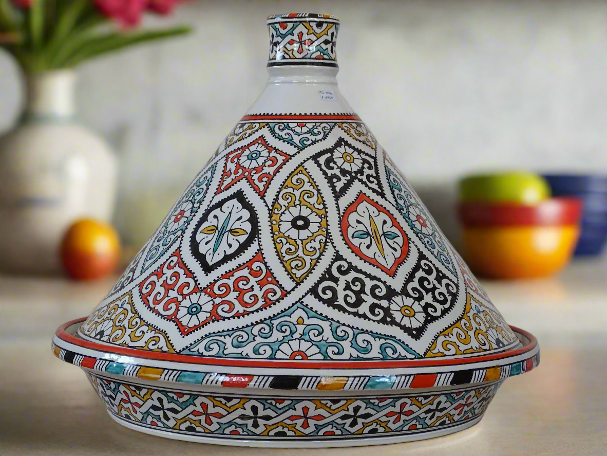 Moroccan handmade tagine serving table