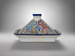 Traditional Moroccan Pottery Large clay pot for serving with a lid tajine Marrakesh Tagine - zora store llc
