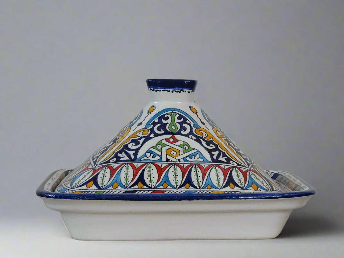 Moroccan Pottery Large clay pot for serving with a lid  tajin, this pot includes a lid, perfect for keeping dishes warm