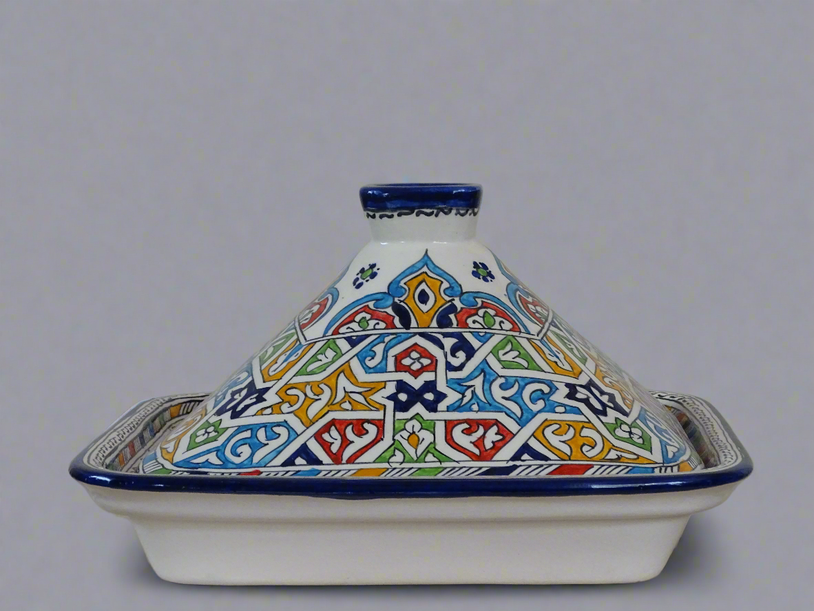 Moroccan Tagine. Hand-painted and designed for  serving, this Tajine brings authentic flavor to your kitchenware
