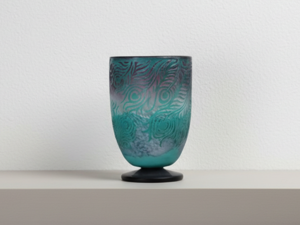 Decorative glass vase with intricate patterns - zora store llc