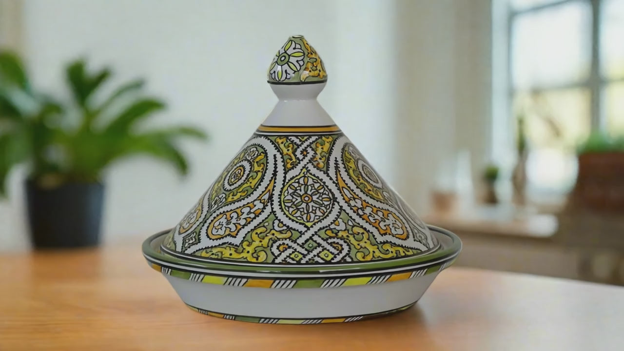 Moroccan Tagine For Serving | Handmade and Hand-Painted Clay Tagine