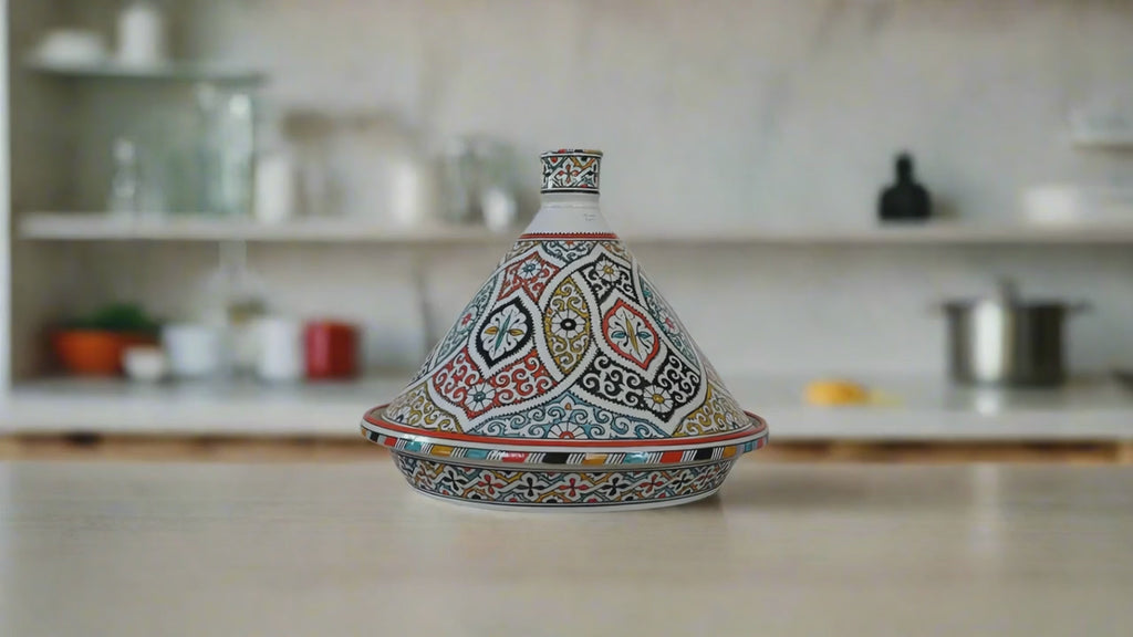 طاولة تقديم طاجين مغربية مصنوعة يدويًا