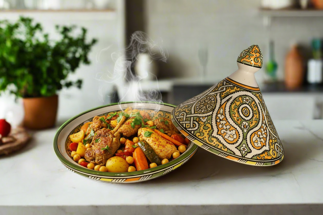 Handmade Moroccan Tagine-Pottery For Serving Meals-Handcrafted