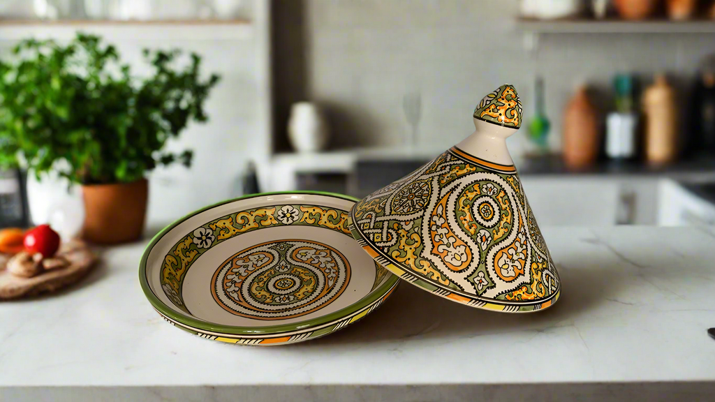 Handmade Moroccan Tagine-Pottery For Serving Meals-Handcrafted - Zorastore