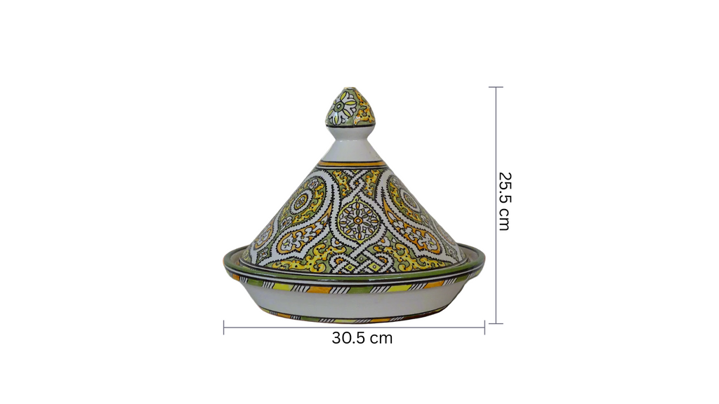 Moroccan Tagine For Serving | Handmade and Hand-Painted Clay Tagine - Zorastore