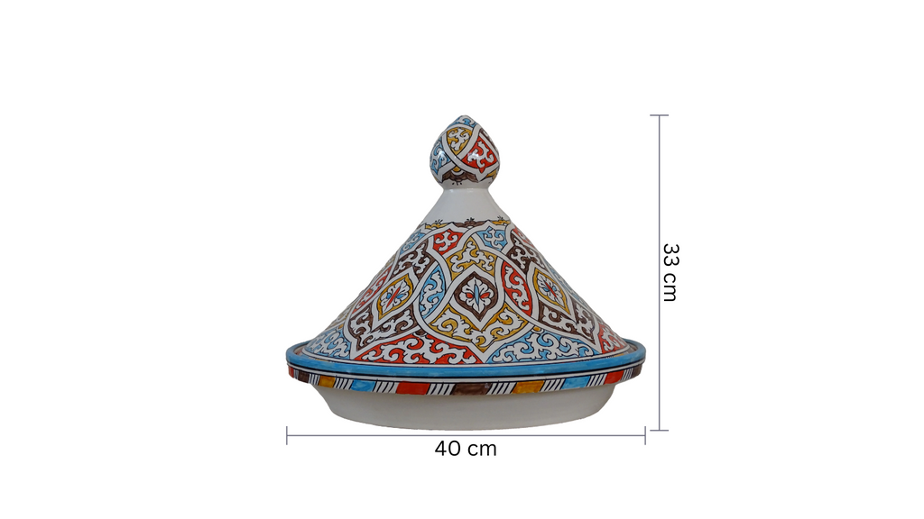 Hand-Painted Moroccan Tagine,  & Serving Pot, Handmade For Your Kitchen - Zorastore