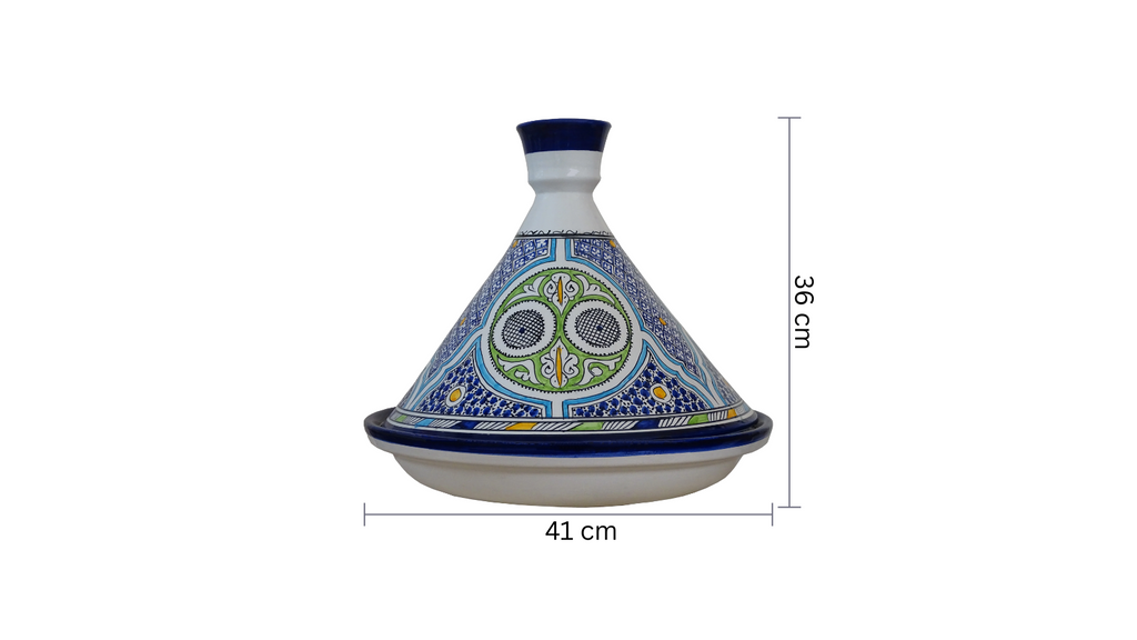 Moroccan Serving Traditional Pottery Hand Painted Tagine. - Zorastore