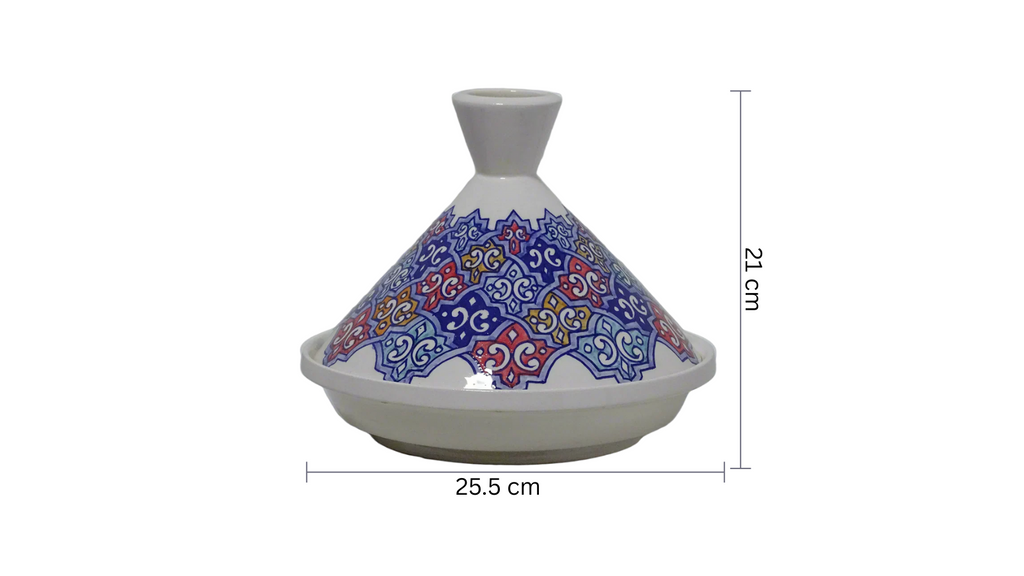 Tagine Handmade and painted, perfect for keeping dishes warm - zora store llc