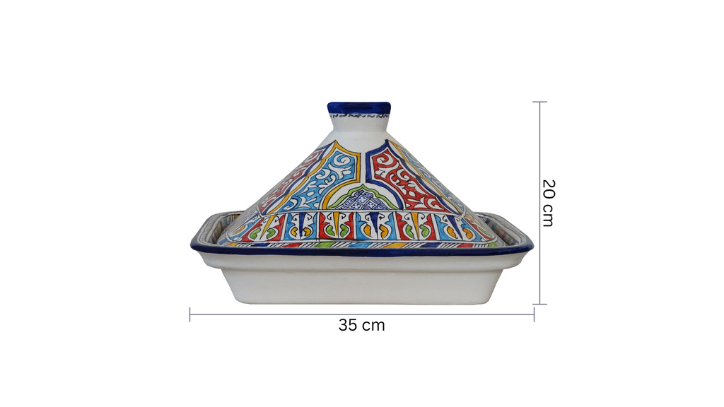 Traditional Moroccan Pottery Large clay pot for serving with a lid tajine Marrakesh Tagine - zora store llc