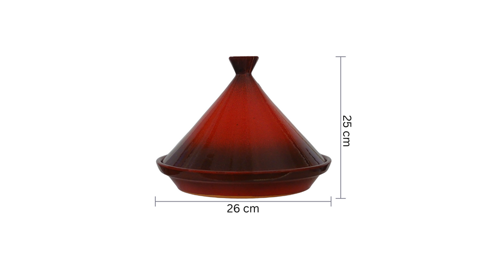 Moroccan Tagine hand made high quality clay - red, perfect for keeping dishes warm - zora store llc